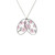 The image shows a close-up of this oval cherry blossom necklace in its packaging.