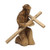 The image shows a kneeling Jesus figurine made of olive wood.