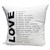 The image shows the pillow with the words of 1 Corinthians 13. 
