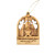 The image shows a front view of an olive wood bell ornament with, "For unto us a child is born, unto us a son is given." 