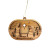 Olive Wood Oval Dimensional Ornament - Nativity