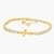 Luminous Gold Cross Tennis Bracelet 7"