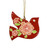 Paper Mache Dove Red and Floral Ornament