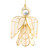 Gold Glitter Angel with Gem Ornament