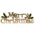 Mango Wood Merry Christmas w/ Holly Sitter