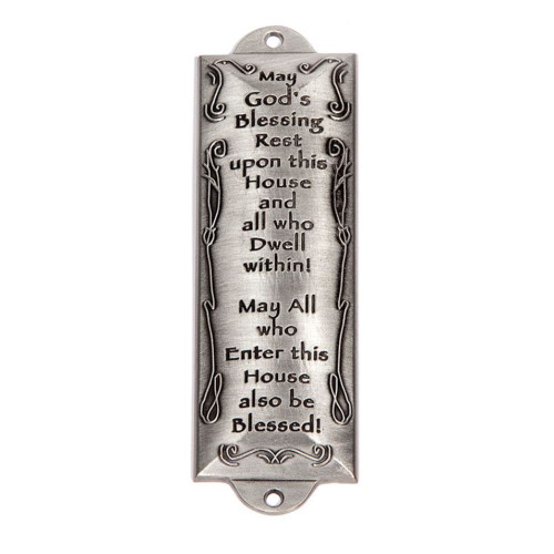 Bless this House Mezuzah Pewter Museum of the Bible Store