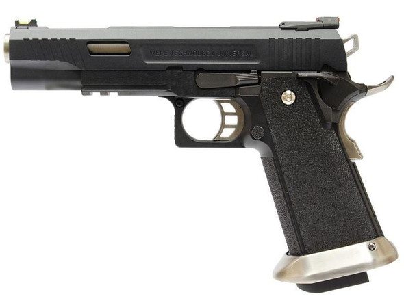 WE Custom 5.1 Hicapa T Rex Airsoft Gas Blowback Pistol in Black (WE-H001-WET-BK)