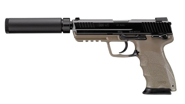 Tokyo Marui 45 Tactical GBB Airsoft Pistol With Silencer in Dark Earth