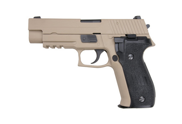 WE Tech F226 Series MK25 Gas Blowback GBB Airsoft Pistol In Tan