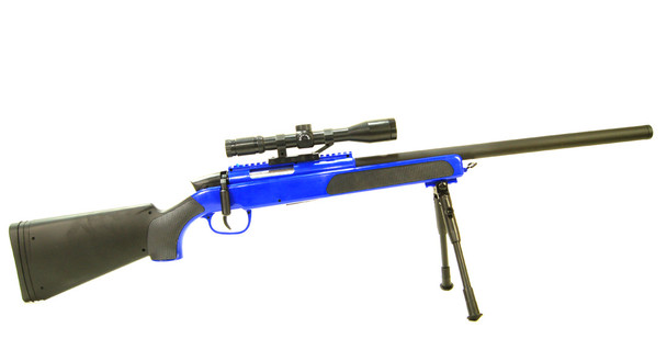 Cyma ZM51 bolt action sniper rifle with scope & bipod in Blue