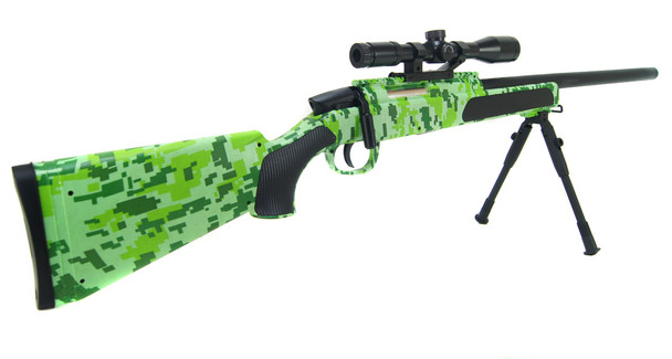 Cyma ZM51 bolt action sniper rifle inc scope & bipod in Green Camo