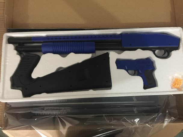 Cyma P799 Pump Action Shotgun & Pistol unbox with small packet of pellets