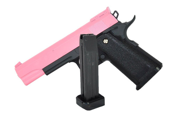 Galaxy G6 M1911 Full Metal Pistol BB Gun in Black and Pink