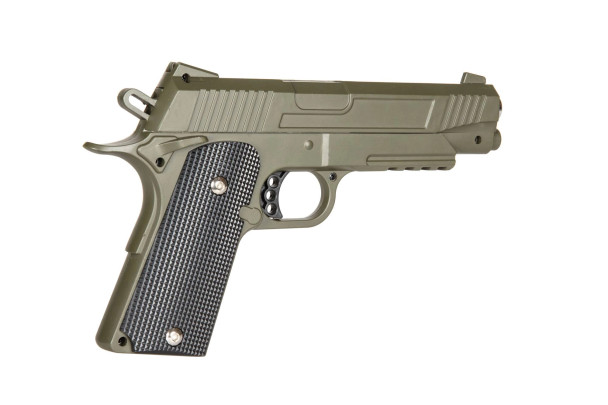 Galaxy G38 Full Scale 1911 Pistol in Full Metal in Olive Green