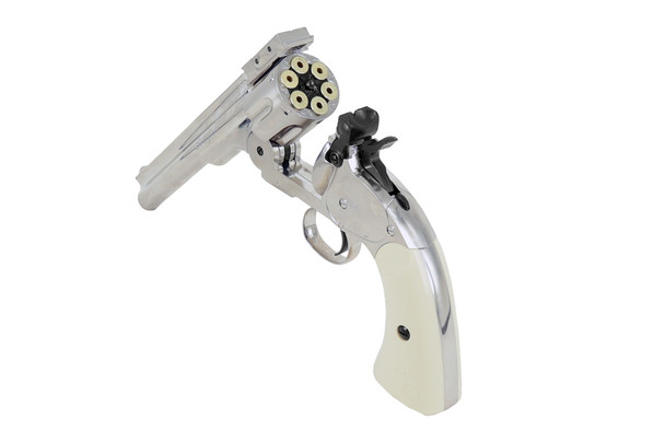 ASG Schofield 6" Airsoft Revolver in Silver with Ivory Grip (19795)