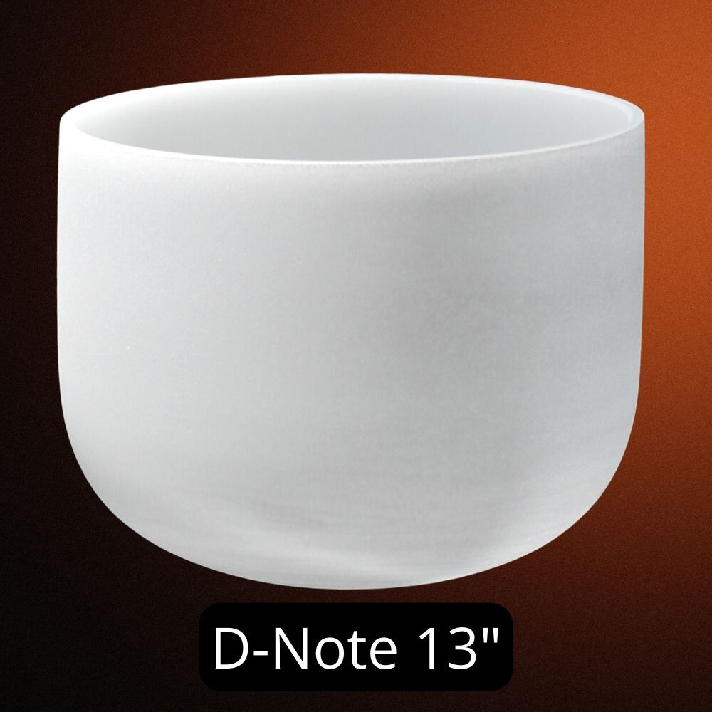 D-Note, Premium Frosted Crystal Singing Bowl, 13" Perfect Pitch 432hz