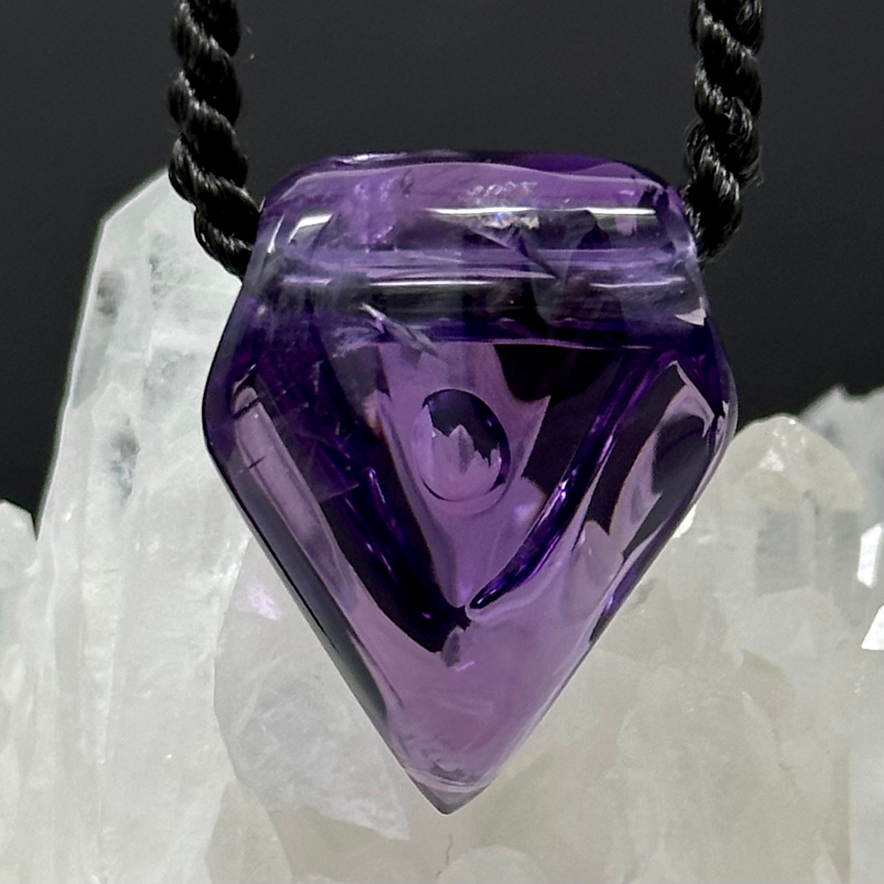 Rwandan Amethyst Pendant Crafted by Lawrence Stoller