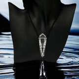Carved Brazilian Clear Quartz Crystal Pendant by Lawrence Stoller