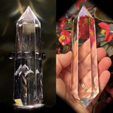 Vogel Wand with Phantom, Veils, and Floating Crystals - 6 Facets - 214 Grams