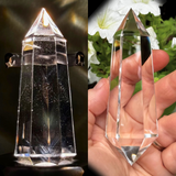 Vogel Wand with Blue Ray Needles and Floating Crystals, 6 Facets (125 Grams)