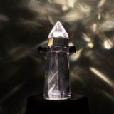 Vogel Wand with Floating Crystals and Angel Hair Rutile, 6 Facets (130 Grams)
