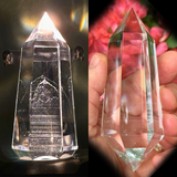 Vogel Wand with a Phantom, Veil, and Angel Hair Rutile - 6 Facets (128 Grams)