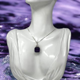 Amethyst Earth Heart Crowned with Morganite Trillion