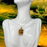 Bumblebee Jasper with Citrine Pendant ~ Set in Silver