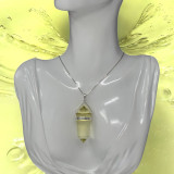 BACK IN STOCK Natural Citrine Wand Pendant - 24 Facets Set in 990 Sterling Silver