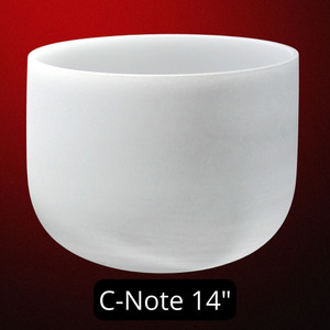 432 Hz Premium Frosted Crystal Singing Bowl, Perfect Pitch C-Note 14"