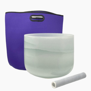 Emerald Infused Crystal Bowl 11" C-Note, Perfect Pitch 432 Hz