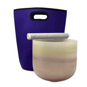 Citrine & Garnet Gemstone Bowl, 8" B-Note, 432Hz