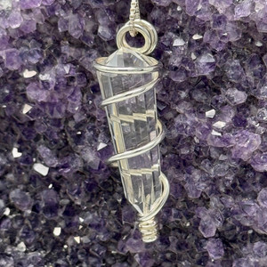 Clear Quartz Kabbalistic Crystal, Set in Sterling Silver Clear Quartz Kabbalistic Crystal, Set in Sterling Silver