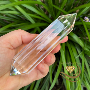 Brazilian Clear Quartz Vogel Crystal Wand - 12 Facets - 208 Grams Brazilian Clear Quartz Vogel Crystal Wand - 12 Facets - 208 Grams