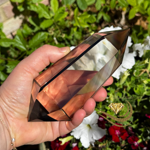 Vogel Crystal Wand in Smoky Quartz, 6 Facets - 518g