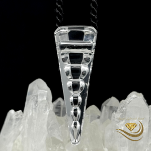 Carved Clear Quartz Crystal Pendant by Lawrence Stoller Carved Clear Quartz Crystal Pendant by Lawrence Stoller