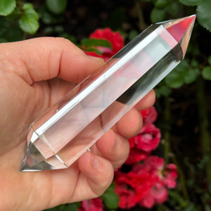 Vogel Wand with Blue Rays and Angel Hair Rutile, 6 Facets (143 Grams)