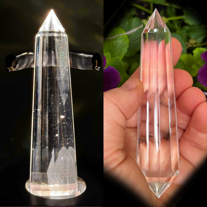 Vogel Wand with Phantoms and Floating Crystals, 12 Facets (73 Grams) Vogel Wand with Phantoms and Floating Crystals, 12 Facets (73 Grams)