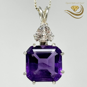 Amethyst Earth Heart Crowned with Morganite Trillion Amethyst Earth Heart Crowned with Morganite Trillion