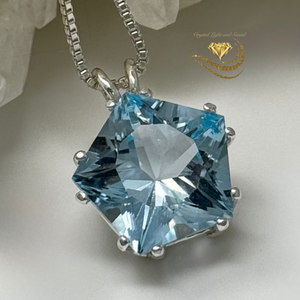 Blue Topaz Star of Venus Set in Sterling Silver