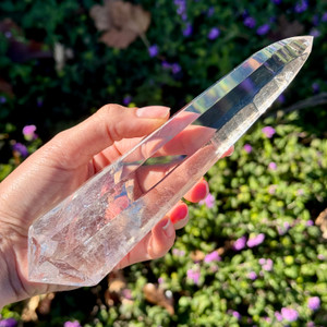 8 Sided Lemurian Clear Quartz "Flame" Wand ~ 388g