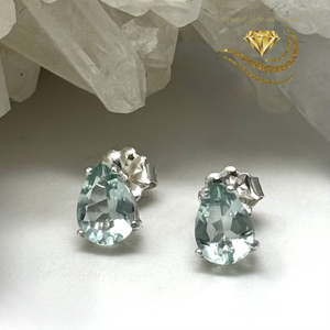 Colombian Obsidian Earrings -6mm Pear Cut