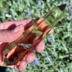 Natural Brazilian Citrine Vogel Crystal Wand 6 Facets (120+g)