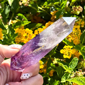 NEW! Amethyst Vogel Crystal Wands with Rainbows - 4 Facets - 90+ grams