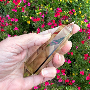 Natural Brazilian Citrine Crystal Wand 6 Facets (80+g)