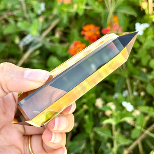 Natural Brazilian Smoky Quartz Crystal Wand - 6 Facets - 90 Grams