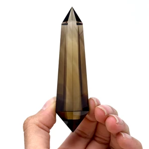 Natural Brazilian Smoky Quartz Vogel Wand - 6 Facets - 70 Grams