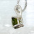 Natural Moldavite Pendant, 7mm Round Cut Set in Sterling Silver