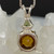 Citrine Radiant Heart with Moldavite Trillion