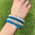 Natural Blue Apatite Bracelet, 21-8mm Round Beads